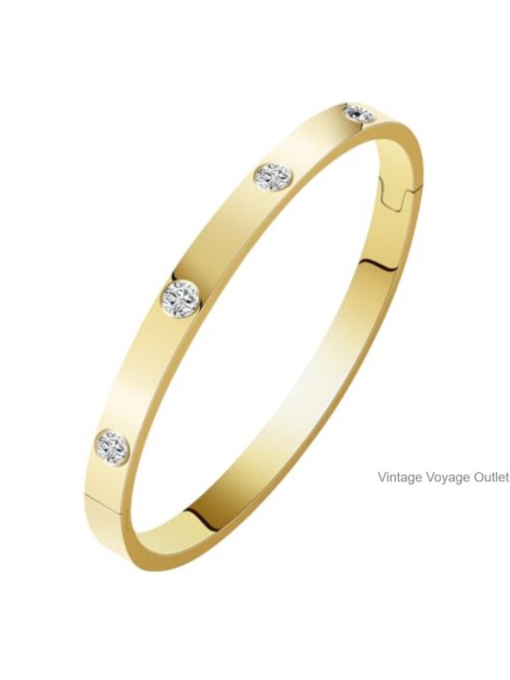 Stainless Steel Cross Bangle with Cube Zircon Hidden Clasp Gift for Her